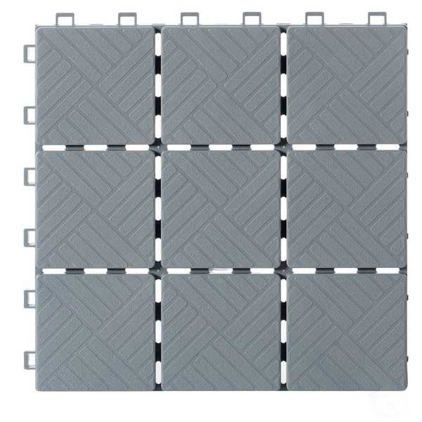 Gardenised Gray Interlocking Garden Path Tiles Outdoor Flooring Decorative Floor Grass Paver, PK 5 QI004107.5